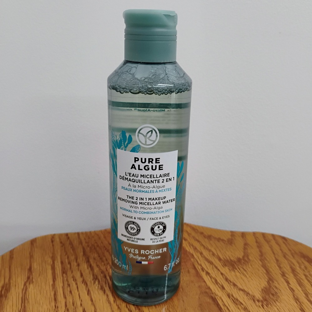 Yves Rocher Pure Algue 2 in 1 Makeup Removing Micellar Water 200‎ ml  6.7oz NEW